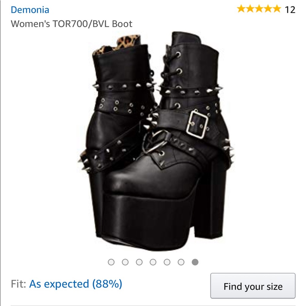 Demonia heart spikes platform ankle boots
